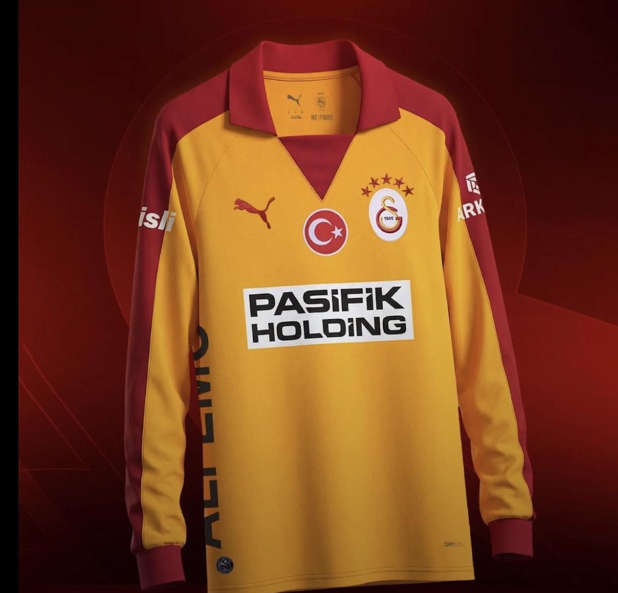 GALATASARAY RETRO SARI EFSANE YENİ UZUN KOL